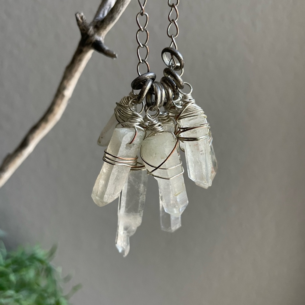 Crystal long necklace